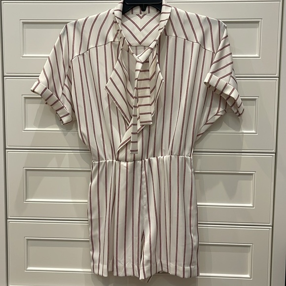MAJE Imaly Rayure striped satin short playsuit size 1 - Picture 6 of 10
